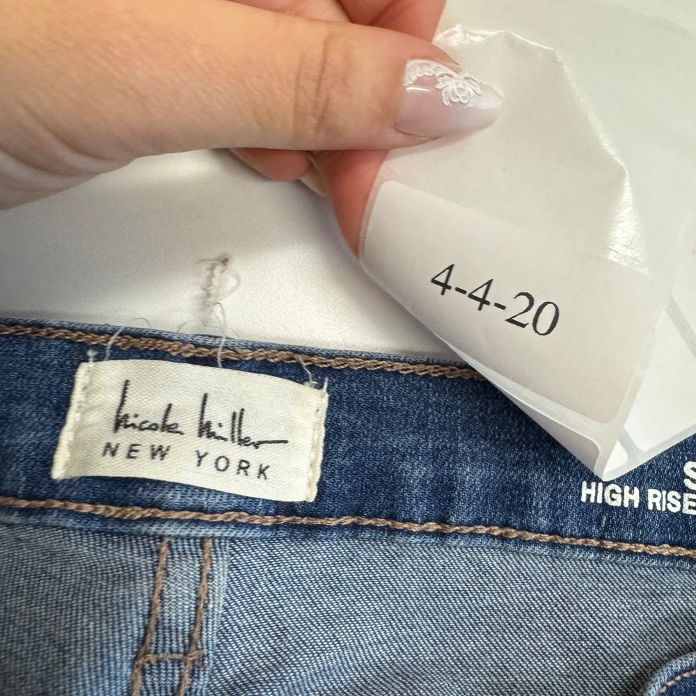 Nicole Miller Jeans Womens Size‎ 10 Blue Soho High Rise Ankle Skinny Distressed - Picture 4 of 8